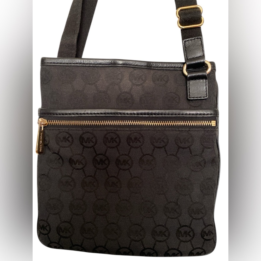 Michael Kors Black and Gold Messenger Bag